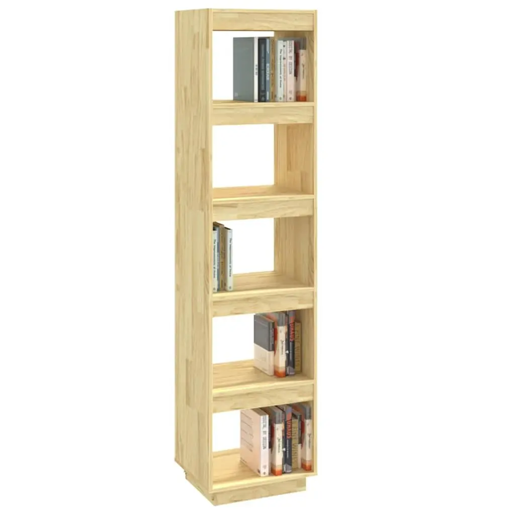 Book Cabinet Room Divider 40x35x167cm Solid Pinewood Bookshelf Storage Shelving