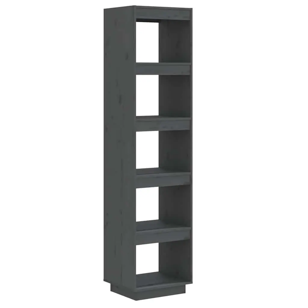 Grey Solid Wood Pine Book Cabinet Room Divider 40x35x167 cm
