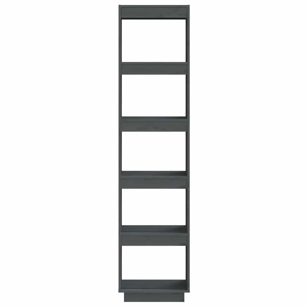 Grey Solid Wood Pine Book Cabinet Room Divider 40x35x167 cm