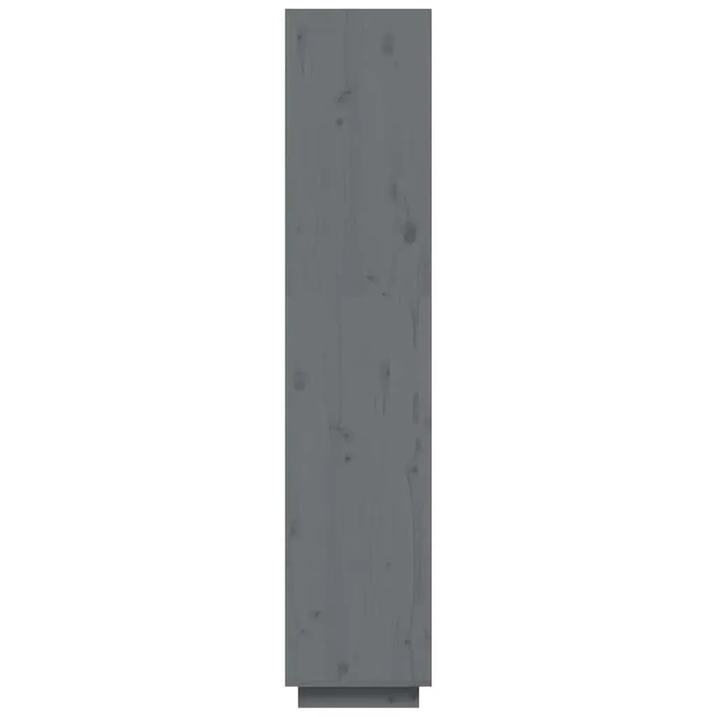 Grey Solid Wood Pine Book Cabinet Room Divider 40x35x167 cm