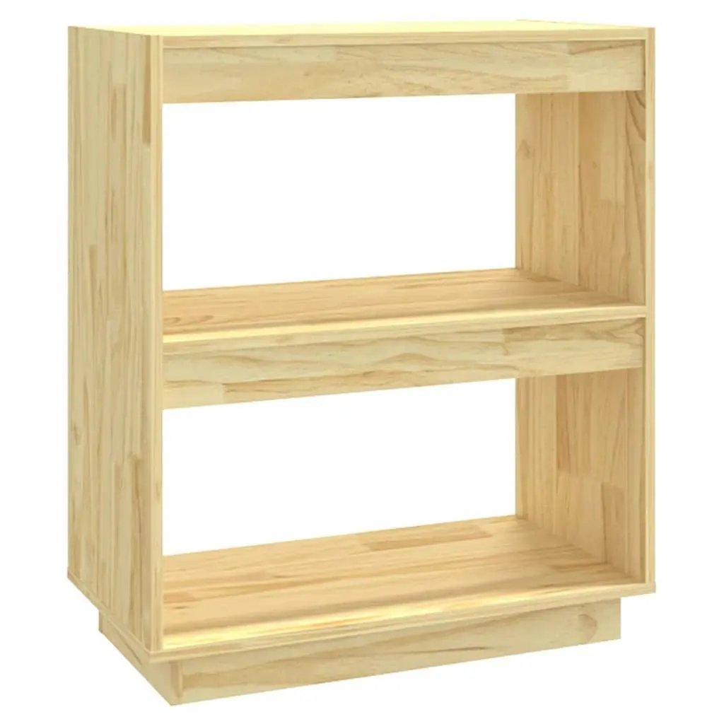 Wooden Book Cabinet Storage Shelf Organizer Stand Display 60x35x71cm Solid Pinewood Brown