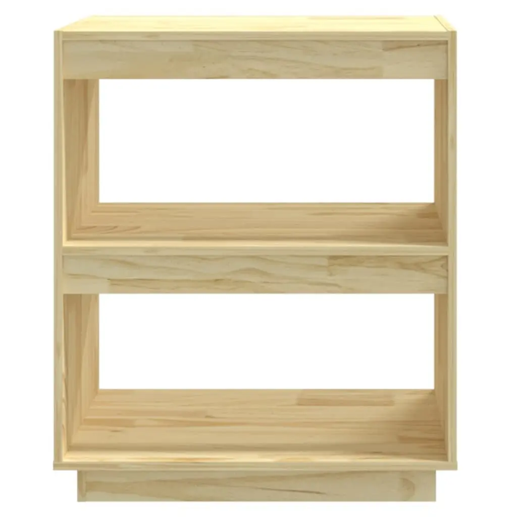 Wooden Book Cabinet Storage Shelf Organizer Stand Display 60x35x71cm Solid Pinewood Brown