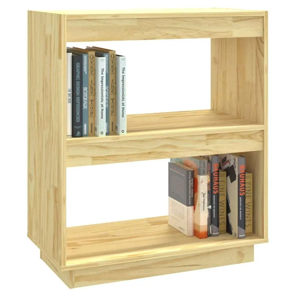Wooden Book Cabinet Storage Shelf Organizer Stand Display 60x35x71cm Solid Pinewood Brown