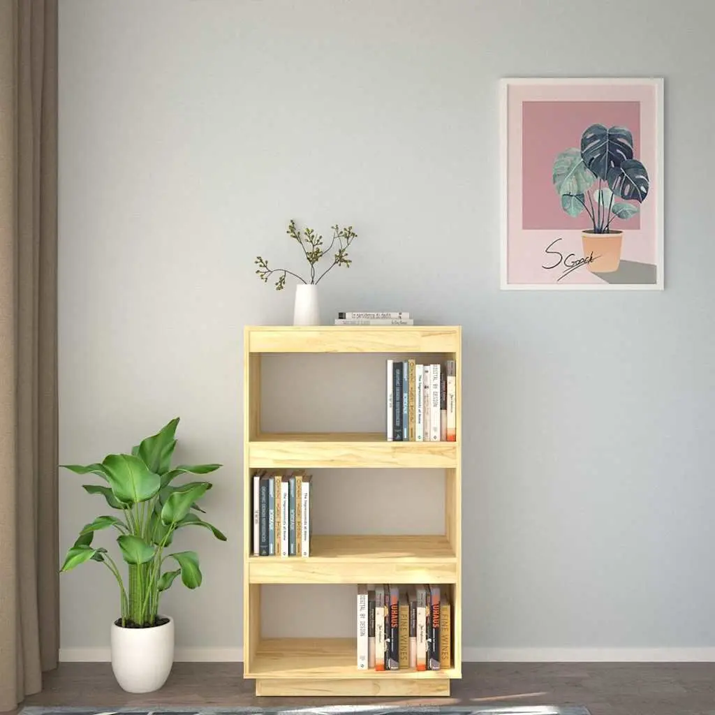 Wooden Book Cabinet Room Divider Shelf Storage Organizer Brown Standing