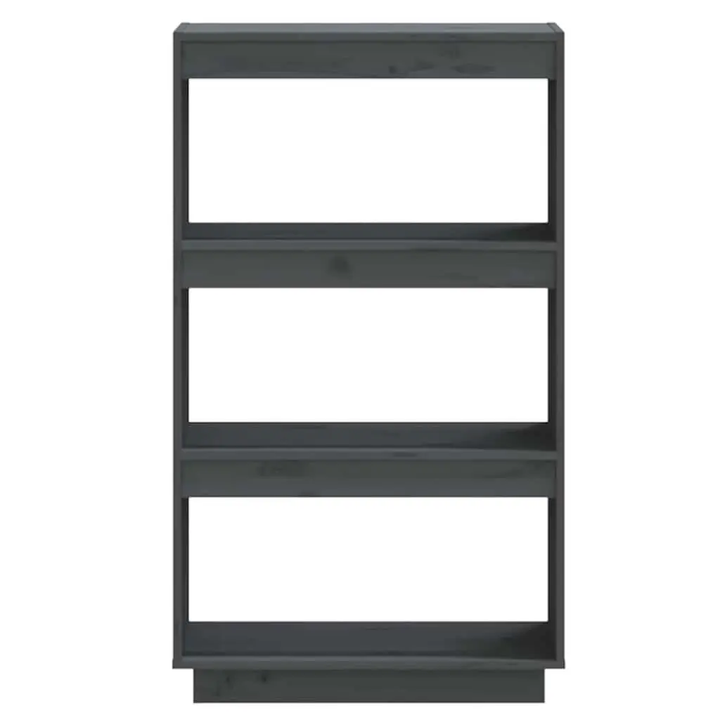 Grey Solid Wood Pine Book Cabinet Room Divider 60x35x103 cm