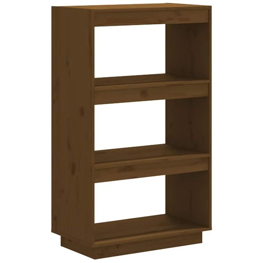 Honey Brown Wooden Book Cabinet Room Divider