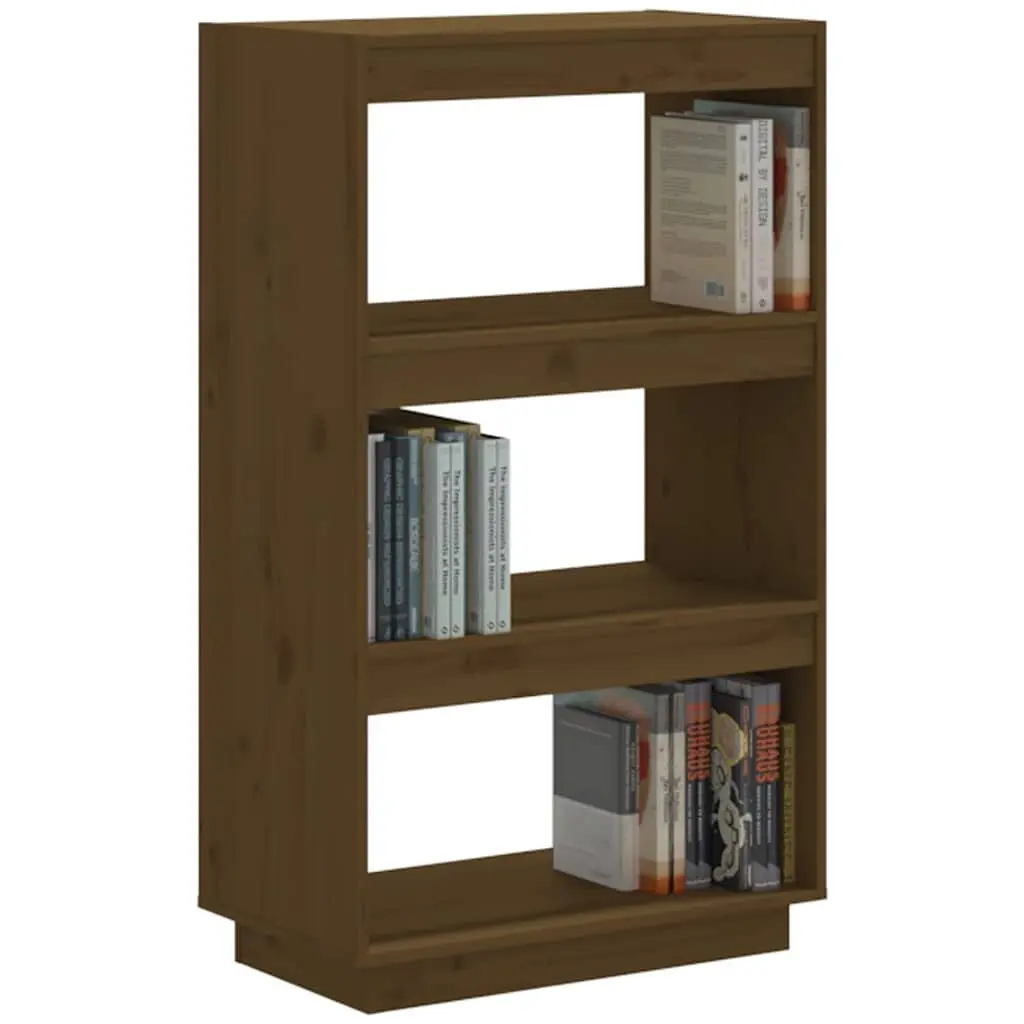 Honey Brown Wooden Book Cabinet Room Divider