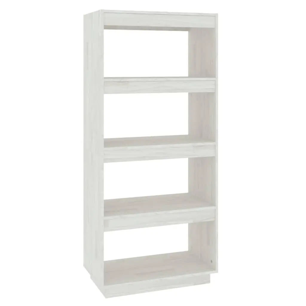 Book Cabinet Room Divider White 60x35x135 cm Solid Pinewood