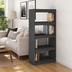 Grey Wooden Book Cabinet for Elegant Room Division