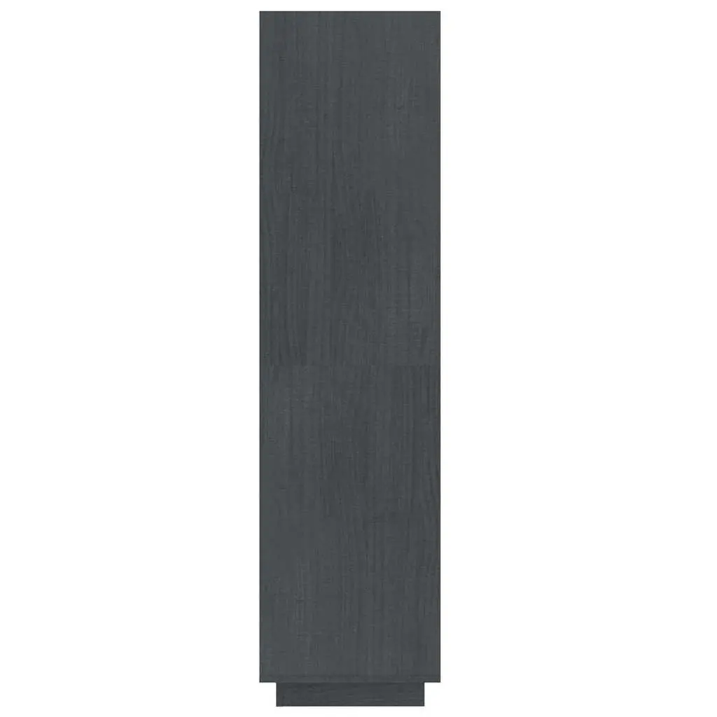 Book Cabinet Room Divider Grey 60x35x135cm Solid Pinewood Shelving Storage