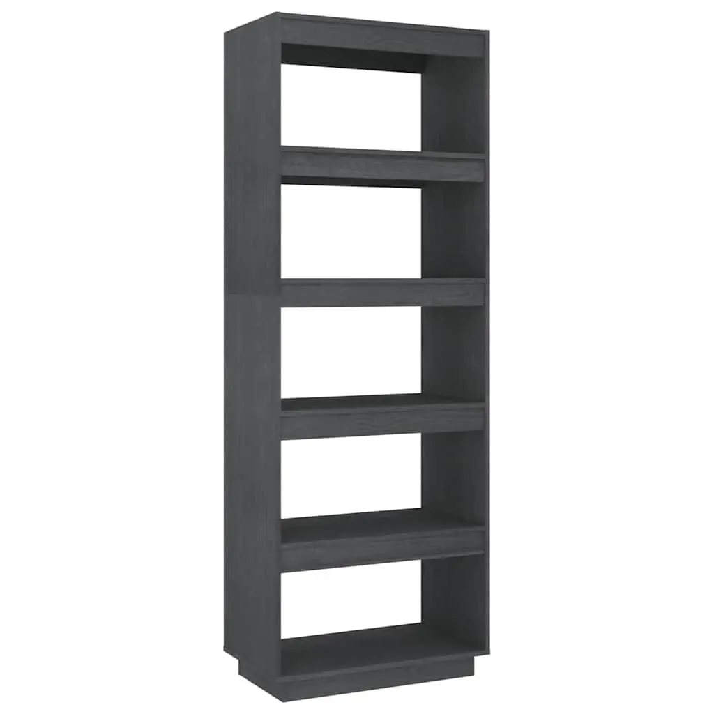 Grey Solid Pinewood Book Cabinet Room Divider