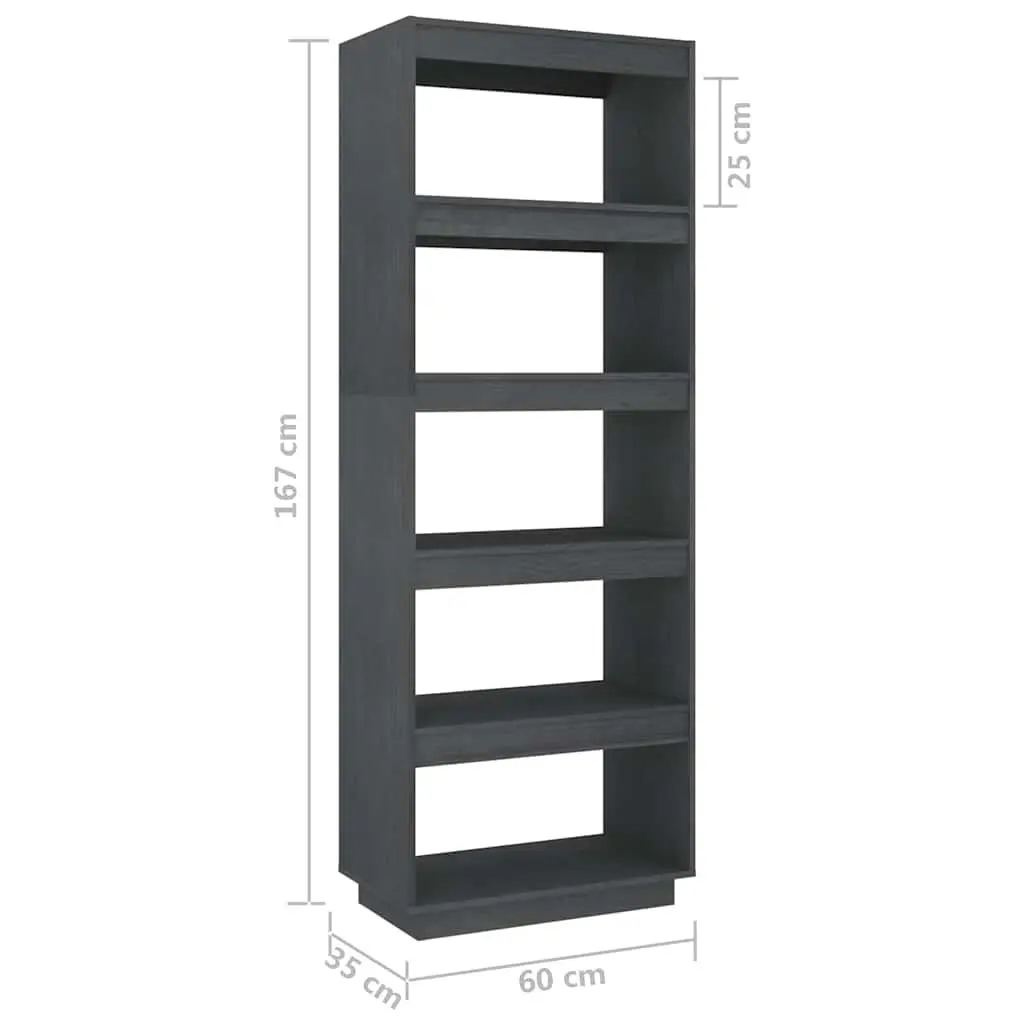 Grey Solid Pinewood Book Cabinet Room Divider