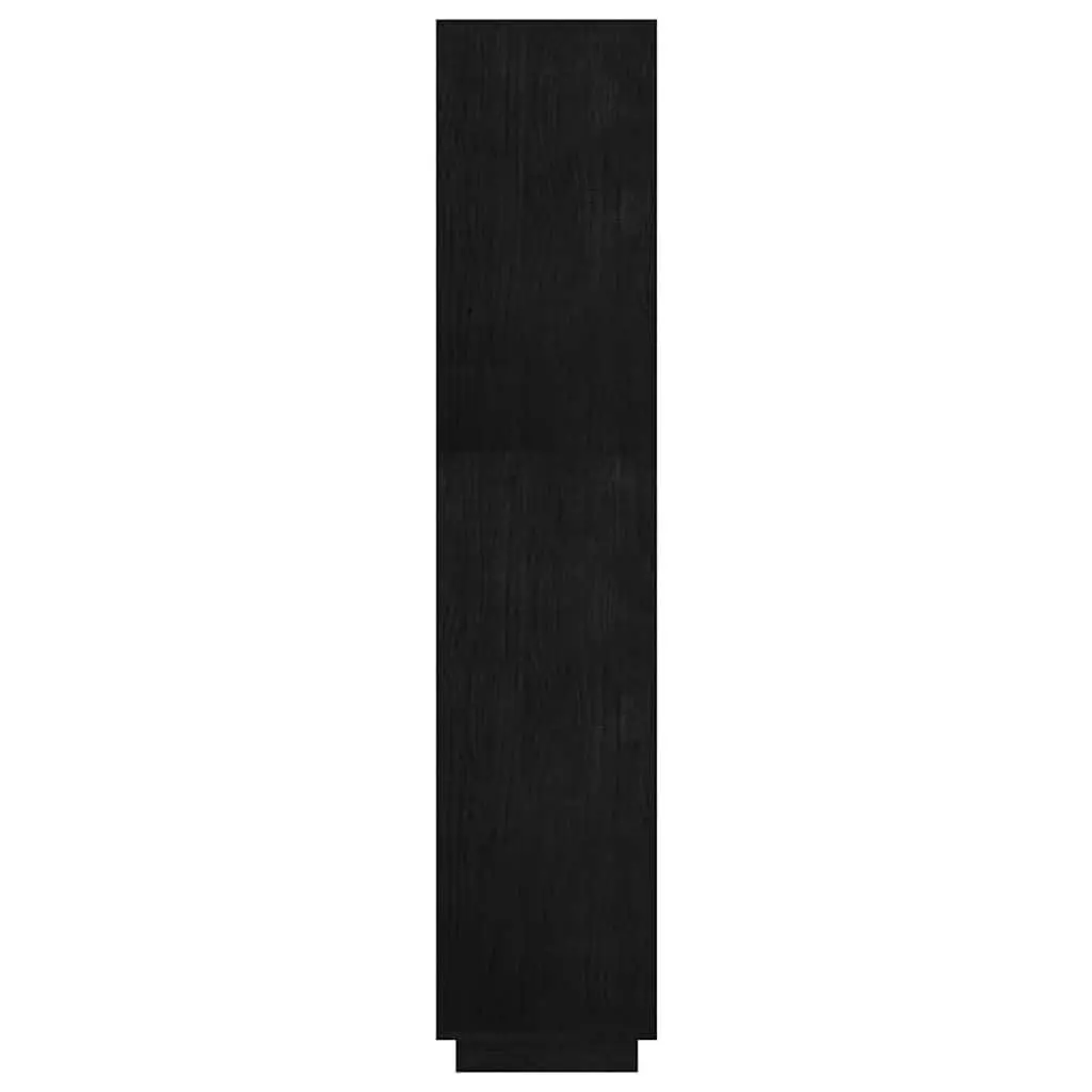 Solid Pinewood Book Cabinet Room Divider in Black