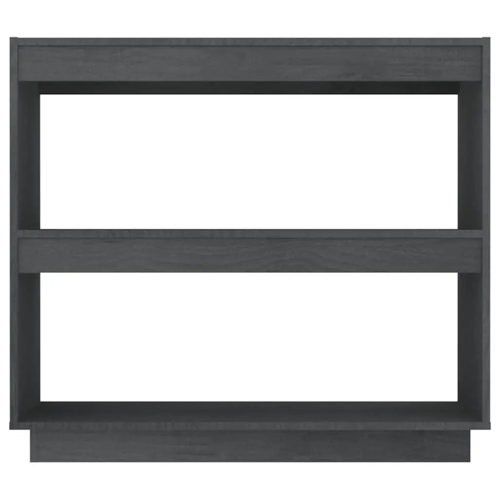 Book Cabinet Grey Solid Pinewood Bookshelf Storage Shelves Organiser