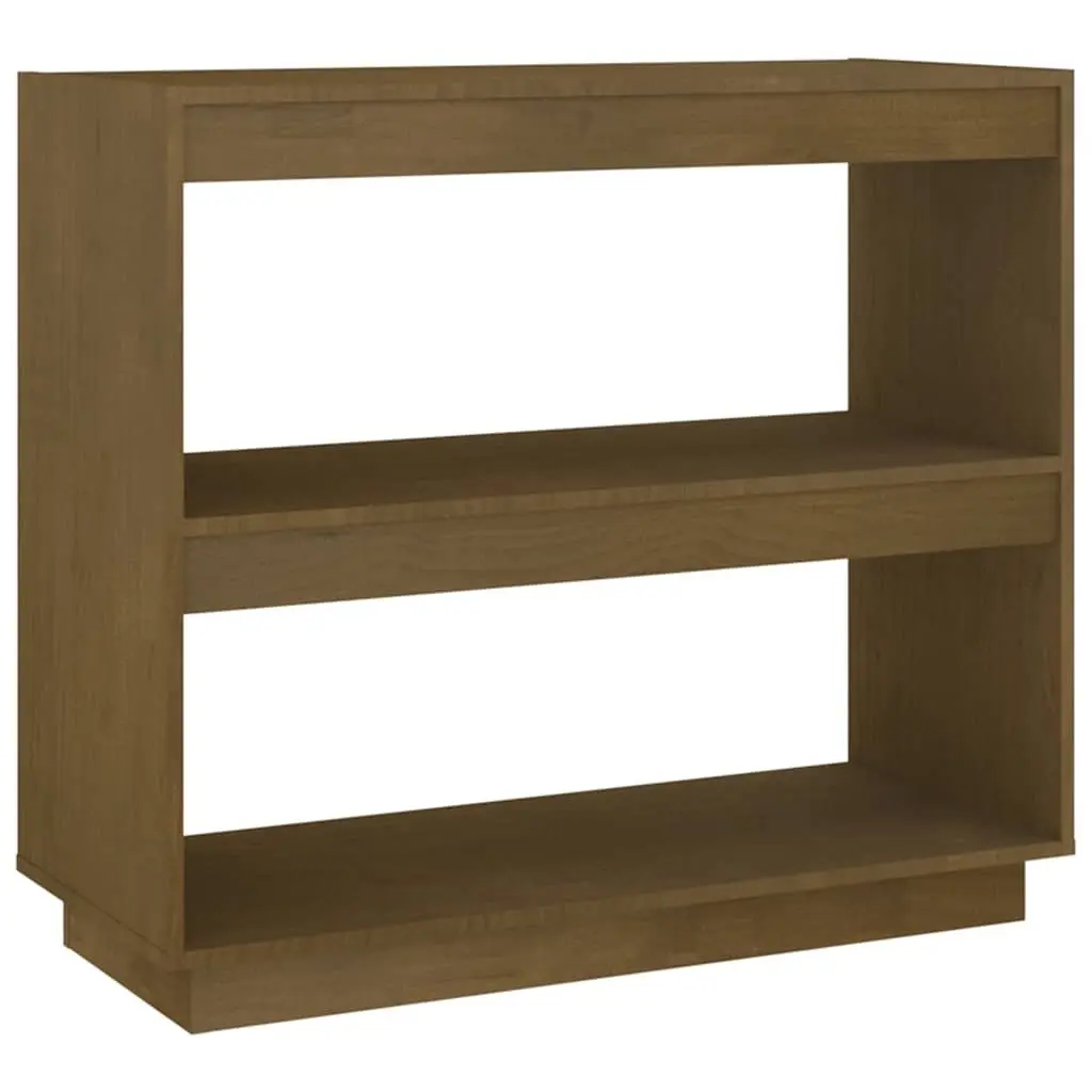 Wooden Book Cabinet Honey Brown 80 x 35 x 71 cm Solid Pinewood