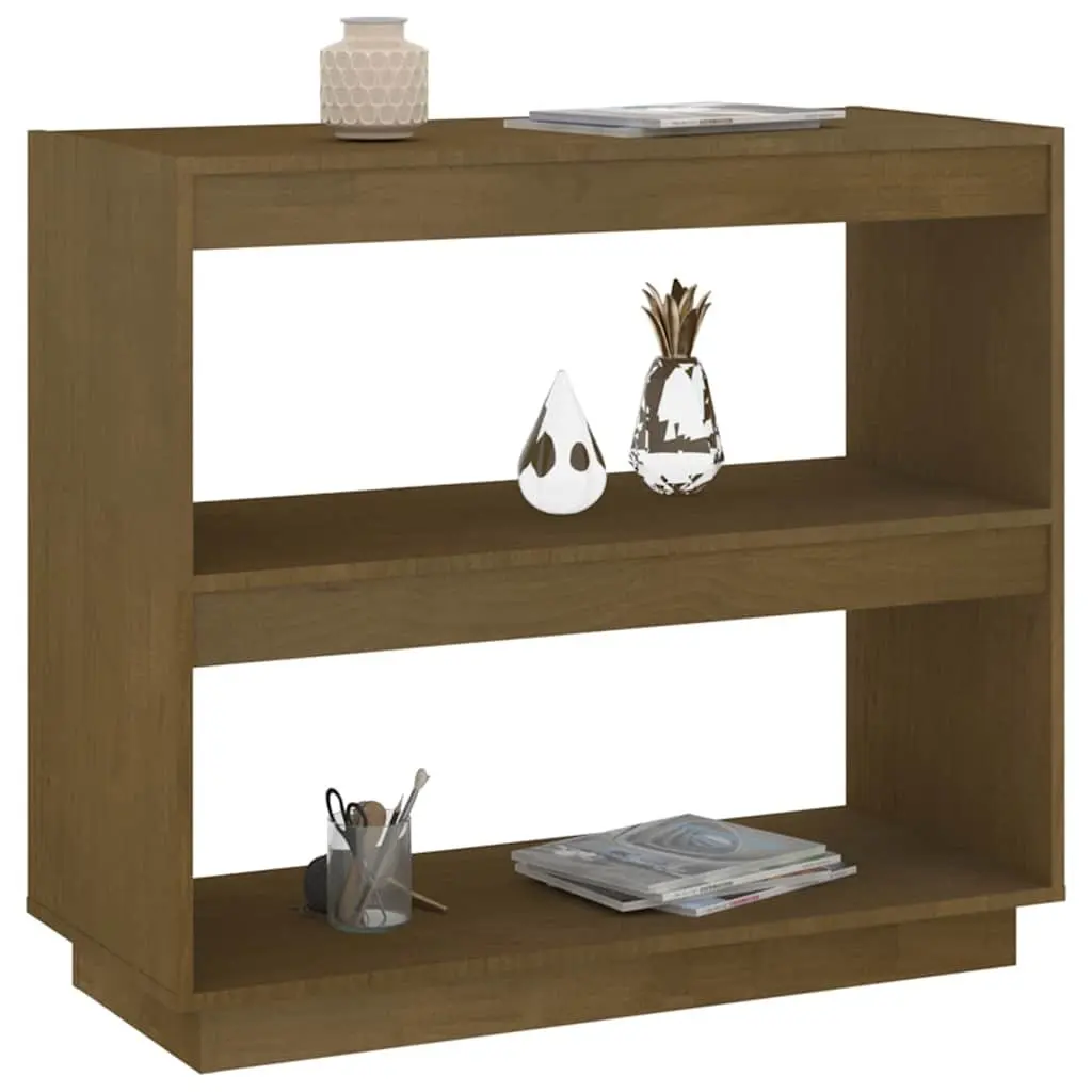 Wooden Book Cabinet Honey Brown 80 x 35 x 71 cm Solid Pinewood