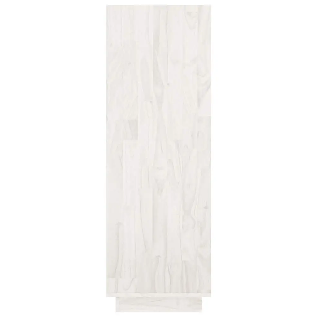 Book Cabinet White Wooden Shelving Unit 80W x 35D x 103H cm Solid Pinewood
