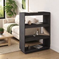 Grey Wooden Book Cabinet Room Divider Storage Unit