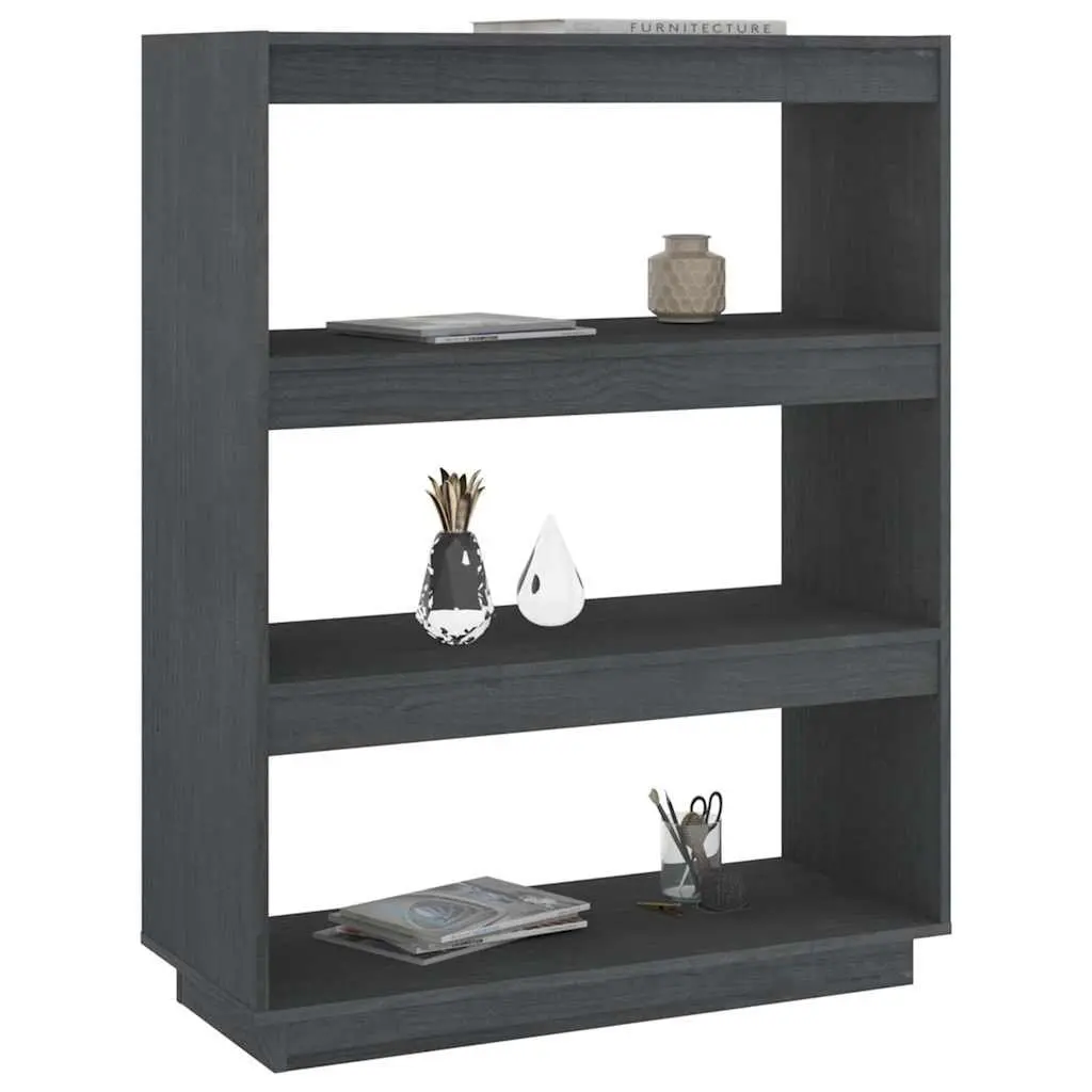 Grey Wooden Book Cabinet Room Divider Storage Unit