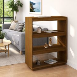 Honey Brown Wooden Book Cabinet Room Divider 80x35x103cm