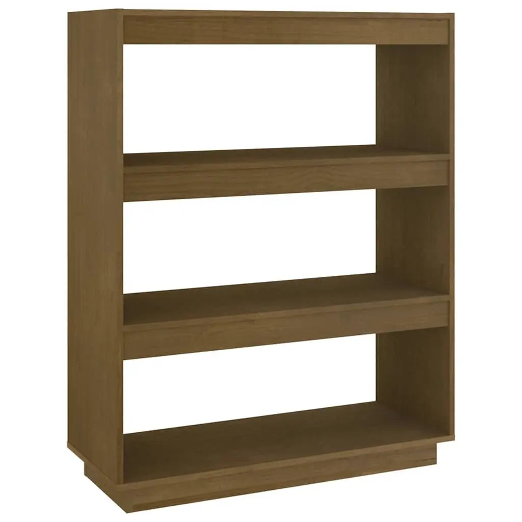 Room Divider Book Cabinet Solid Pinewood Honey Brown 80x35x103cm