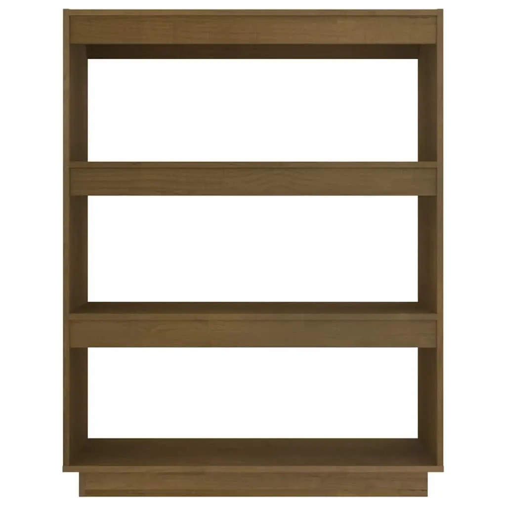 Room Divider Book Cabinet Solid Pinewood Honey Brown 80x35x103cm
