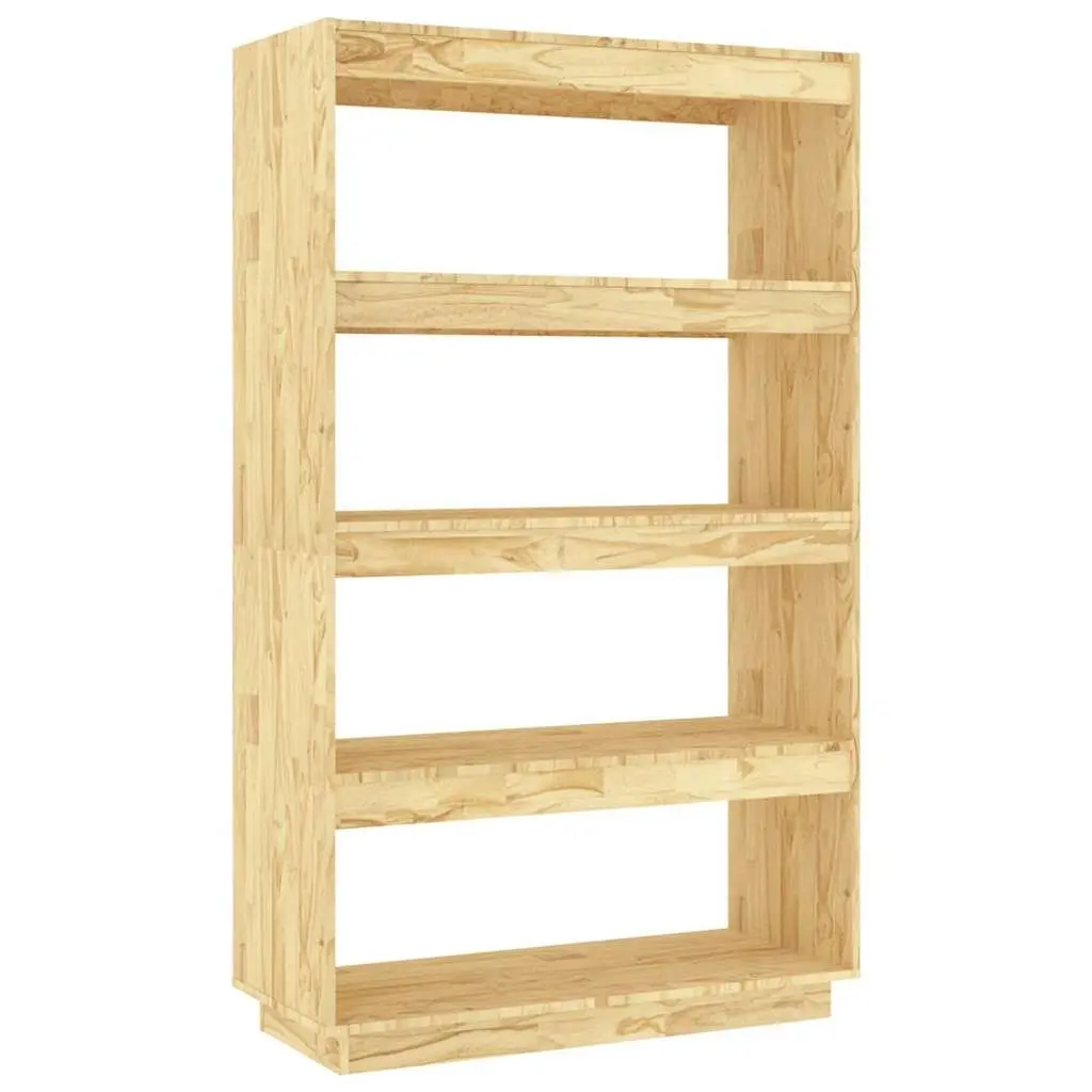 Wooden Book Cabinet Room Divider Shelving Unit Storage Organiser Brown 80W x 35D x 135H cm Solid Pinewood