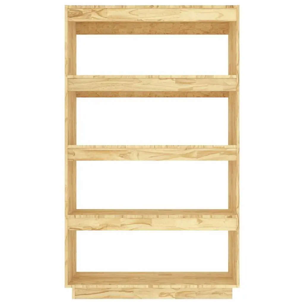 Wooden Book Cabinet Room Divider Shelving Unit Storage Organiser Brown 80W x 35D x 135H cm Solid Pinewood