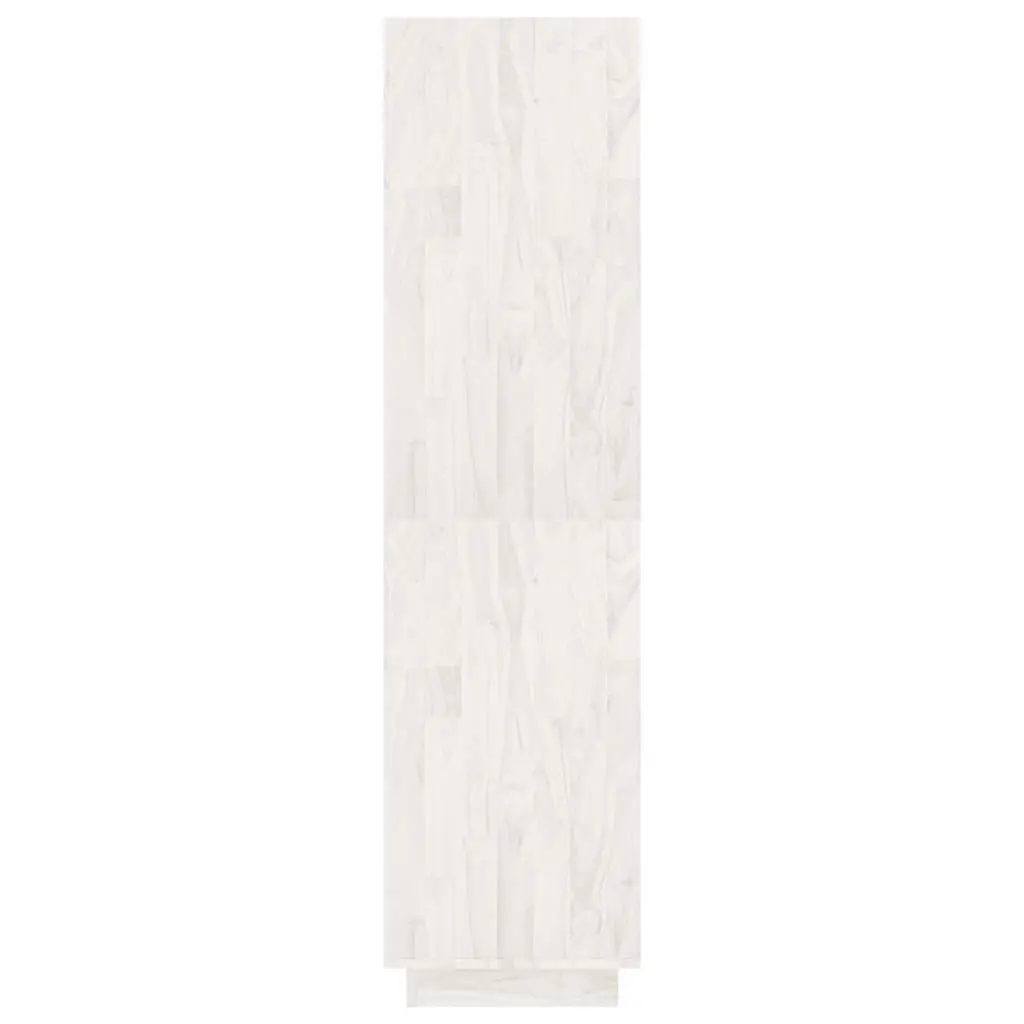 Book Cabinet White Wooden Shelving Unit 80W x 35D x 135H cm Solid Pinewood Storage Bookcase Organiser