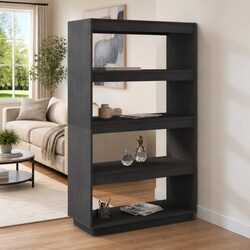 Grey Solid Pinewood Book Cabinet for Storage & Separation