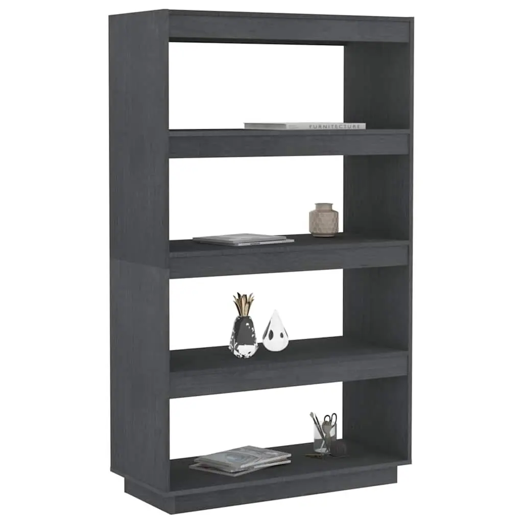 Grey Solid Pinewood Book Cabinet for Storage & Separation