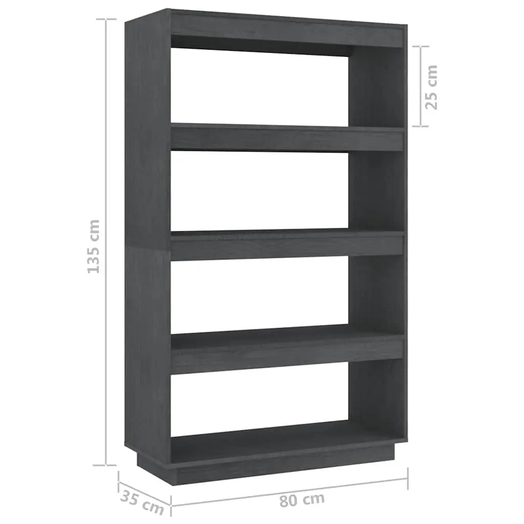 Grey Solid Pinewood Book Cabinet for Storage & Separation