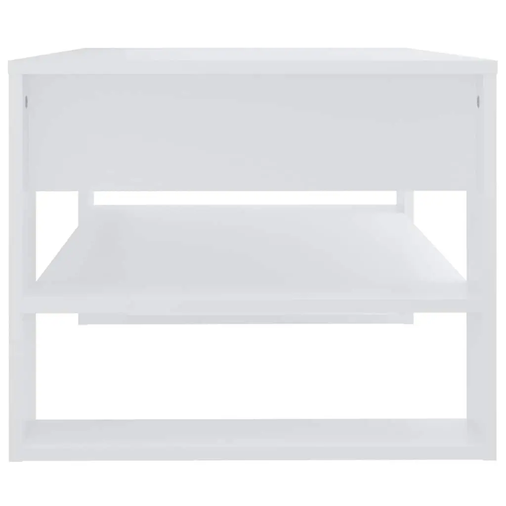 Coffee Table White Engineered Wood 102L x 55W x 45H cm Living Room Furniture