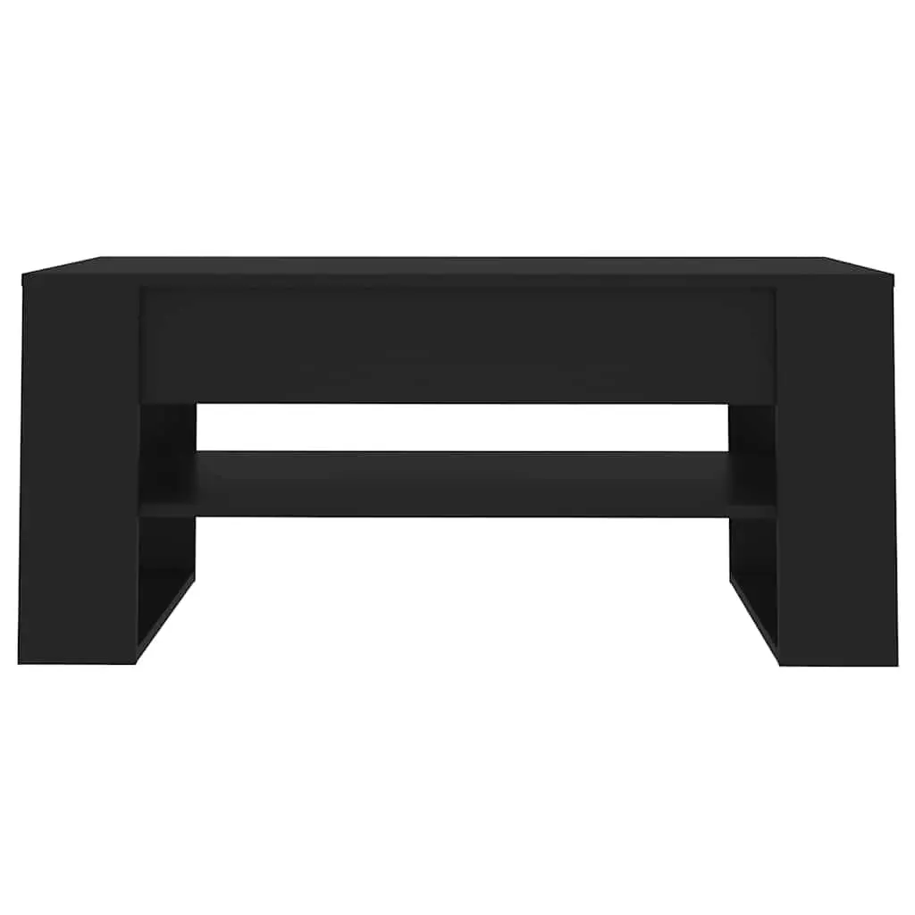Coffee Table Black 102x55x45cm Engineered Wood with Storage Shelf