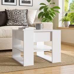 White Coffee Table with Storage Shelf for Cozy Living Spaces