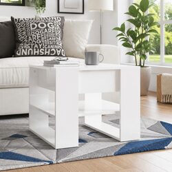 Stylish High Gloss White Coffee Table with Storage