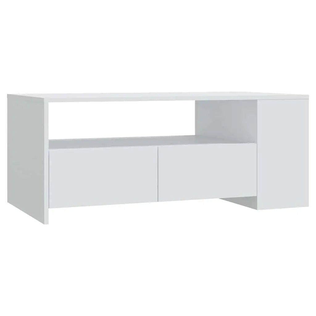 White Coffee Table with Storage for Living Room