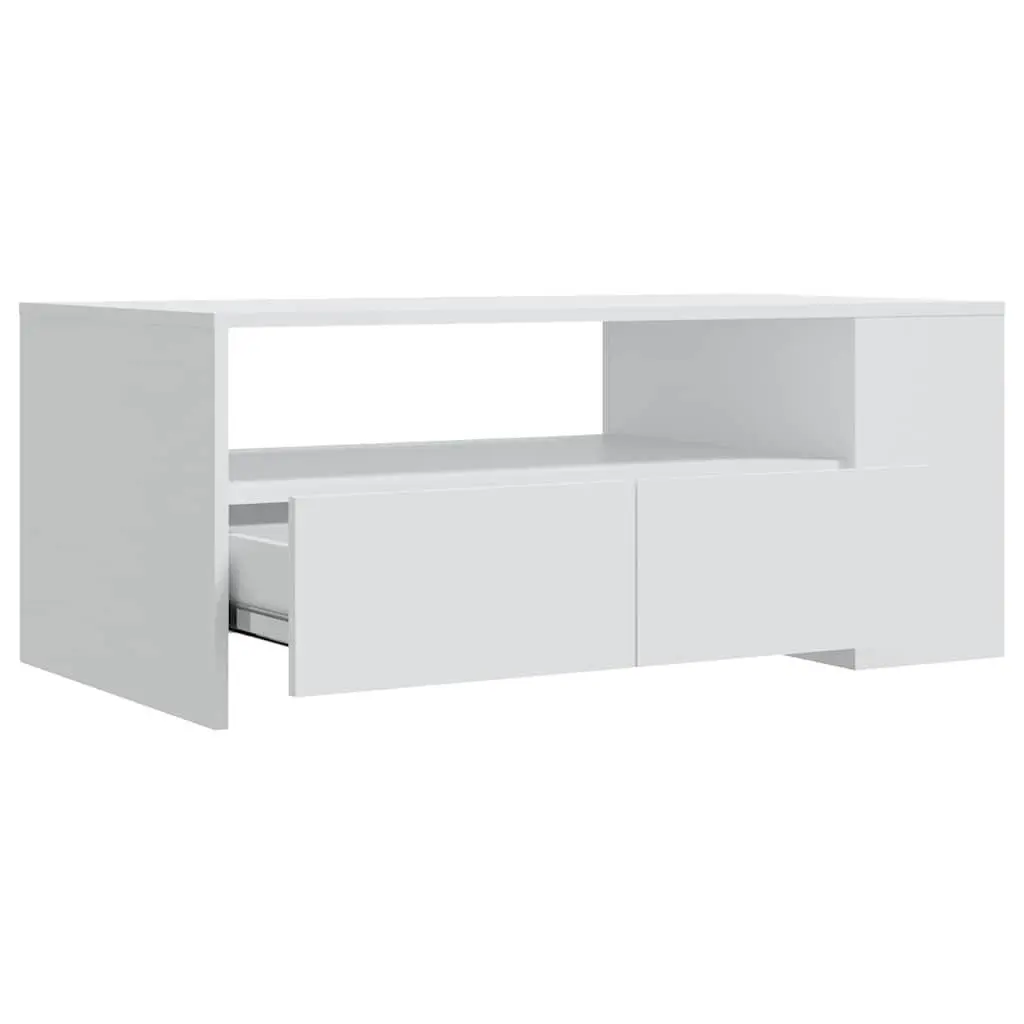 White Coffee Table with Storage for Living Room