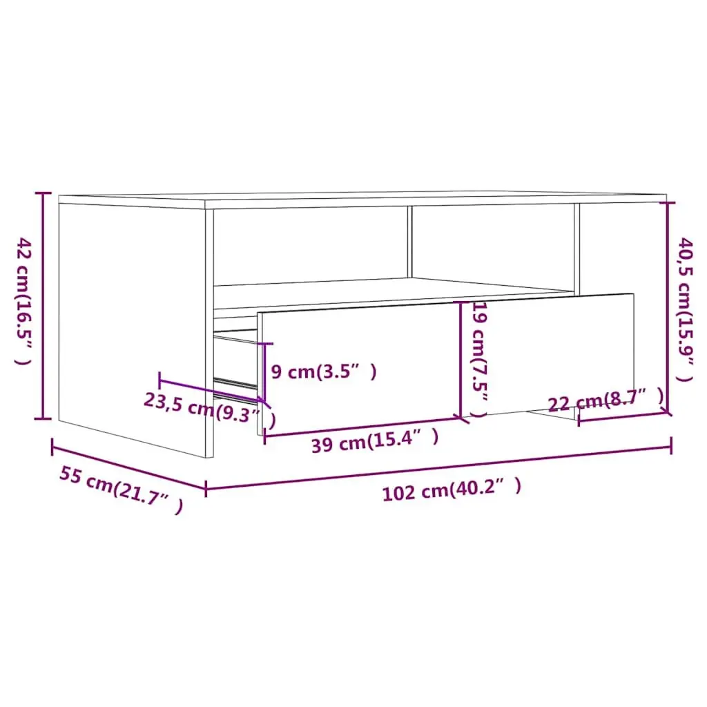 White Coffee Table with Storage for Living Room