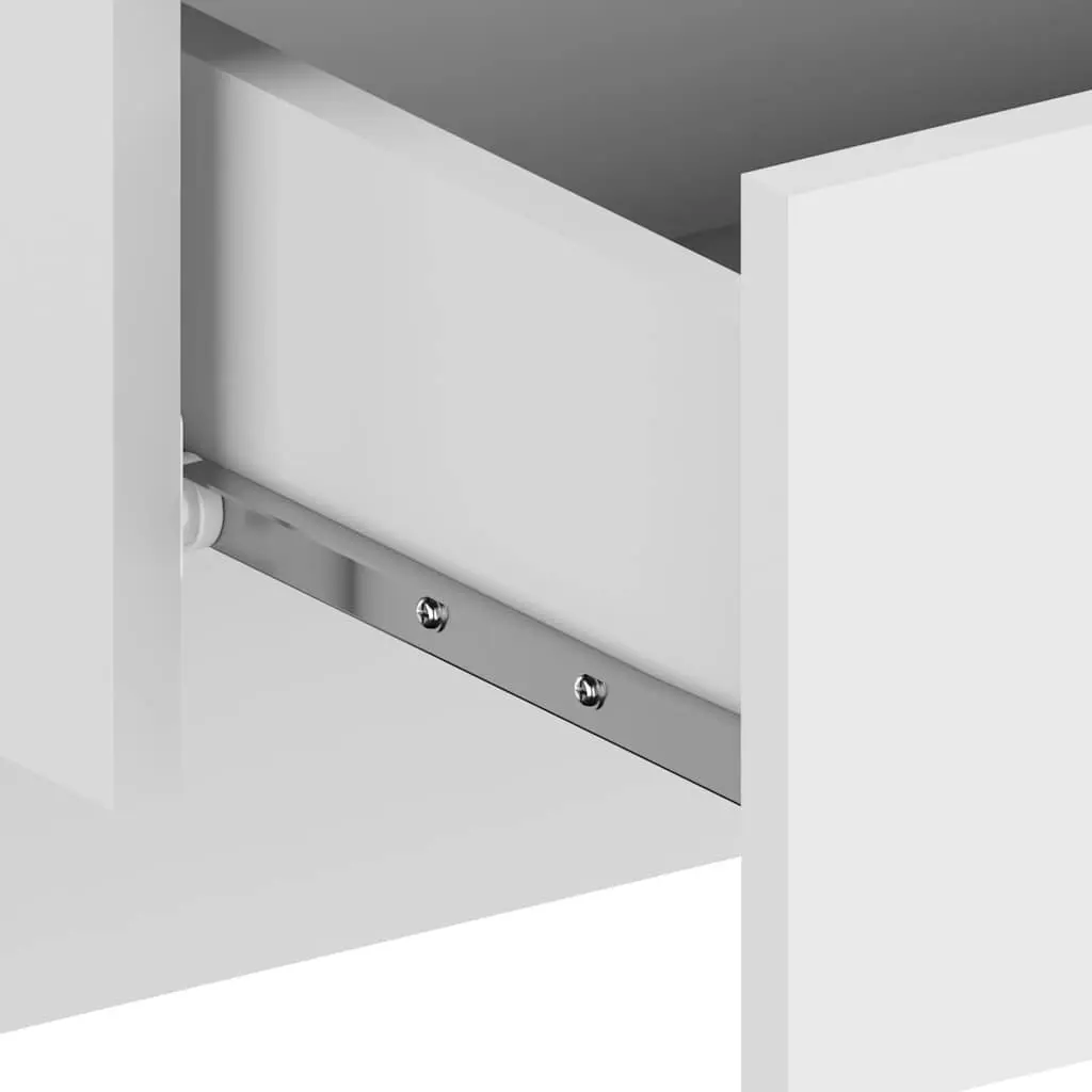 Wall-mounted Bedside Cabinets White Floating Storage Units 2 Piece Engineered Wood