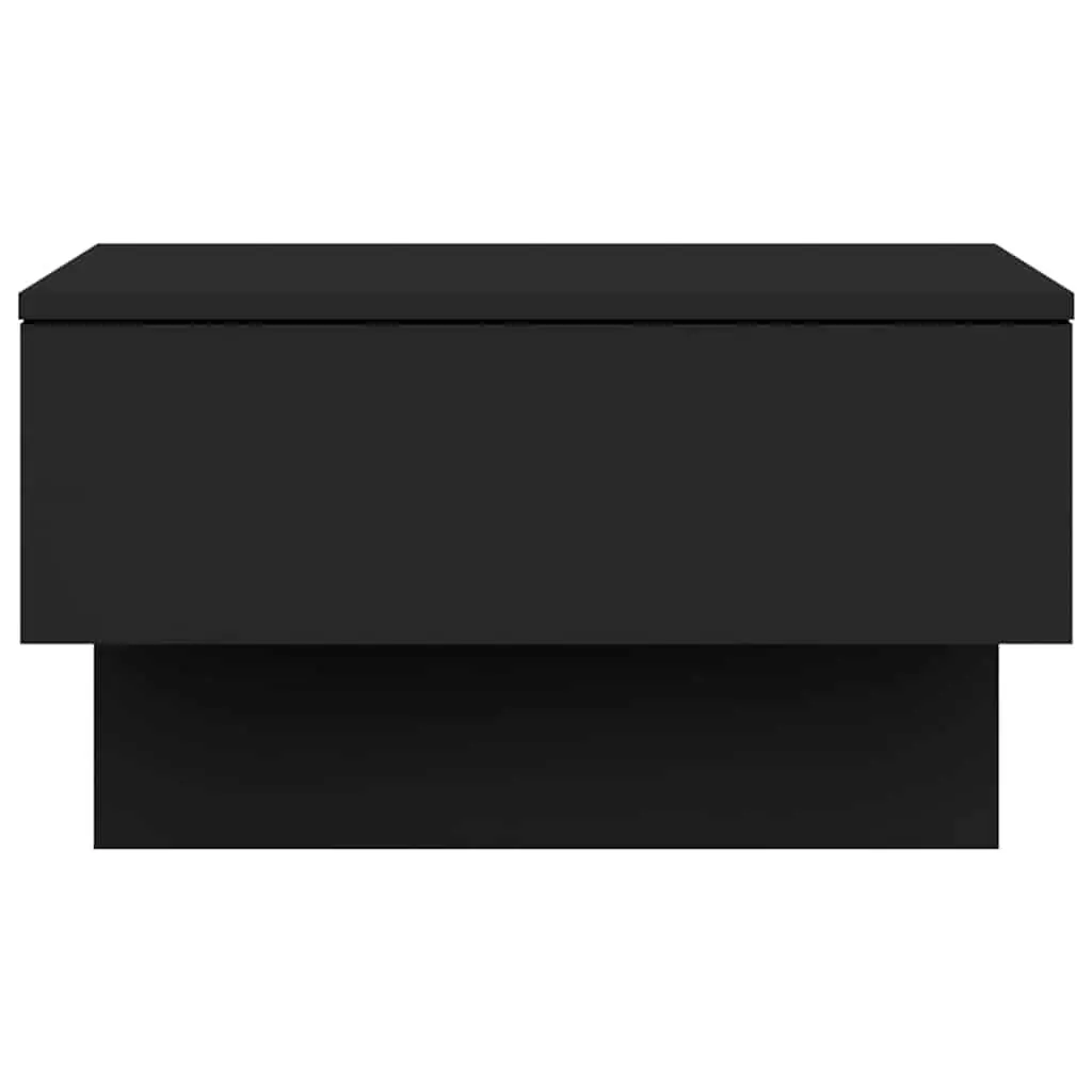 Set of 2 Black Floating Wall-mounted Bedside Cabinets