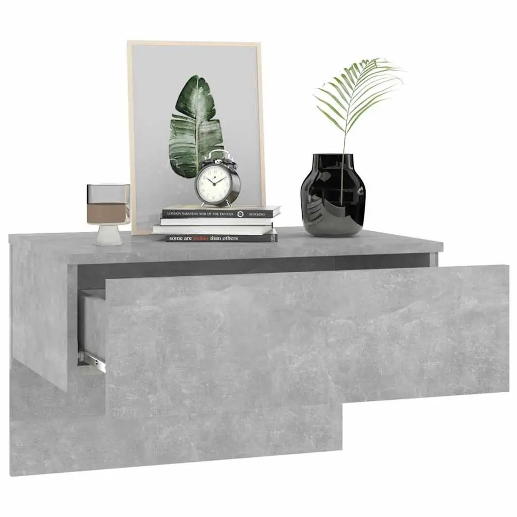 Wall-mounted Bedside Cabinets 2 pcs Floating Storage Grey Engineered Wood