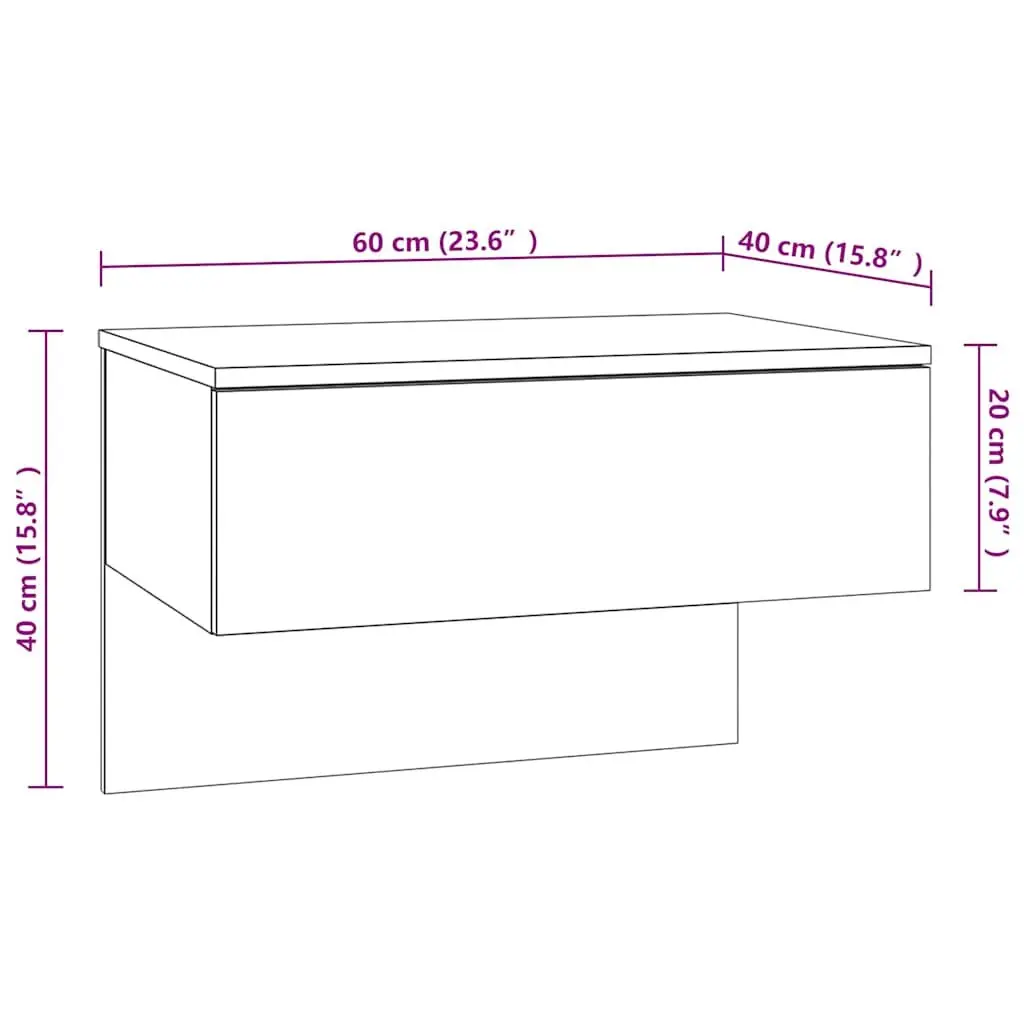 Wall-Mounted Bedside Cabinets 2 pcs High Gloss White Floating Storage Units