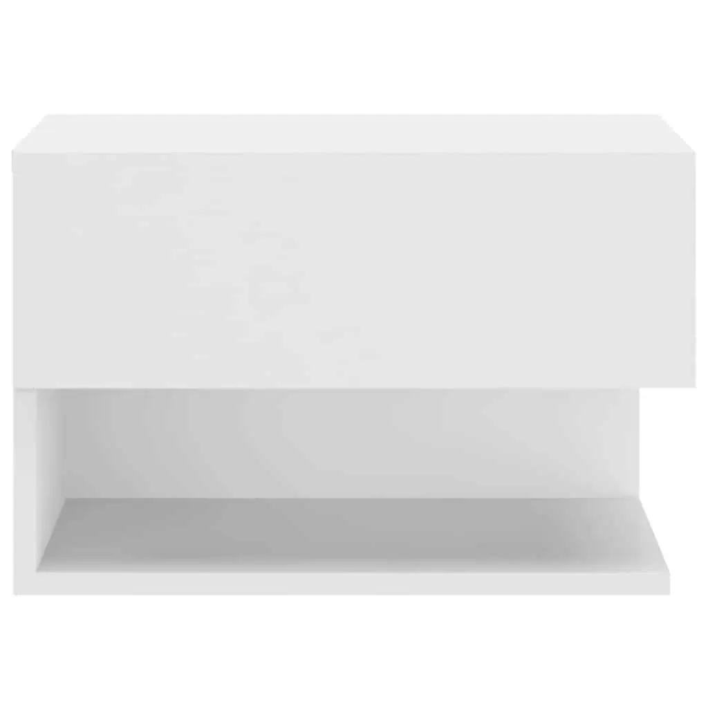 Wall-mounted Bedside Cabinet White Floating Storage Unit Engineered Wood