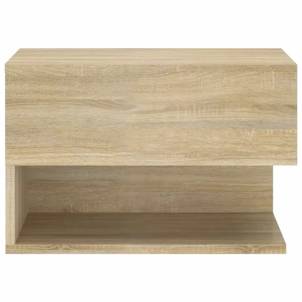 Wall-mounted Bedside Cabinets Brown Floating Storage 2 Piece Engineered Wood