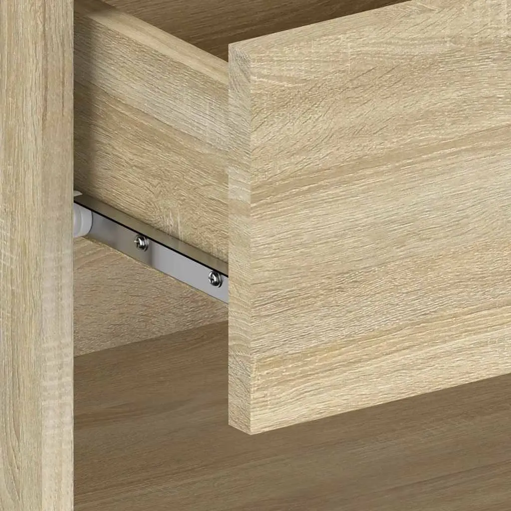 Wall-mounted Bedside Cabinets Brown Floating Storage 2 Piece Engineered Wood