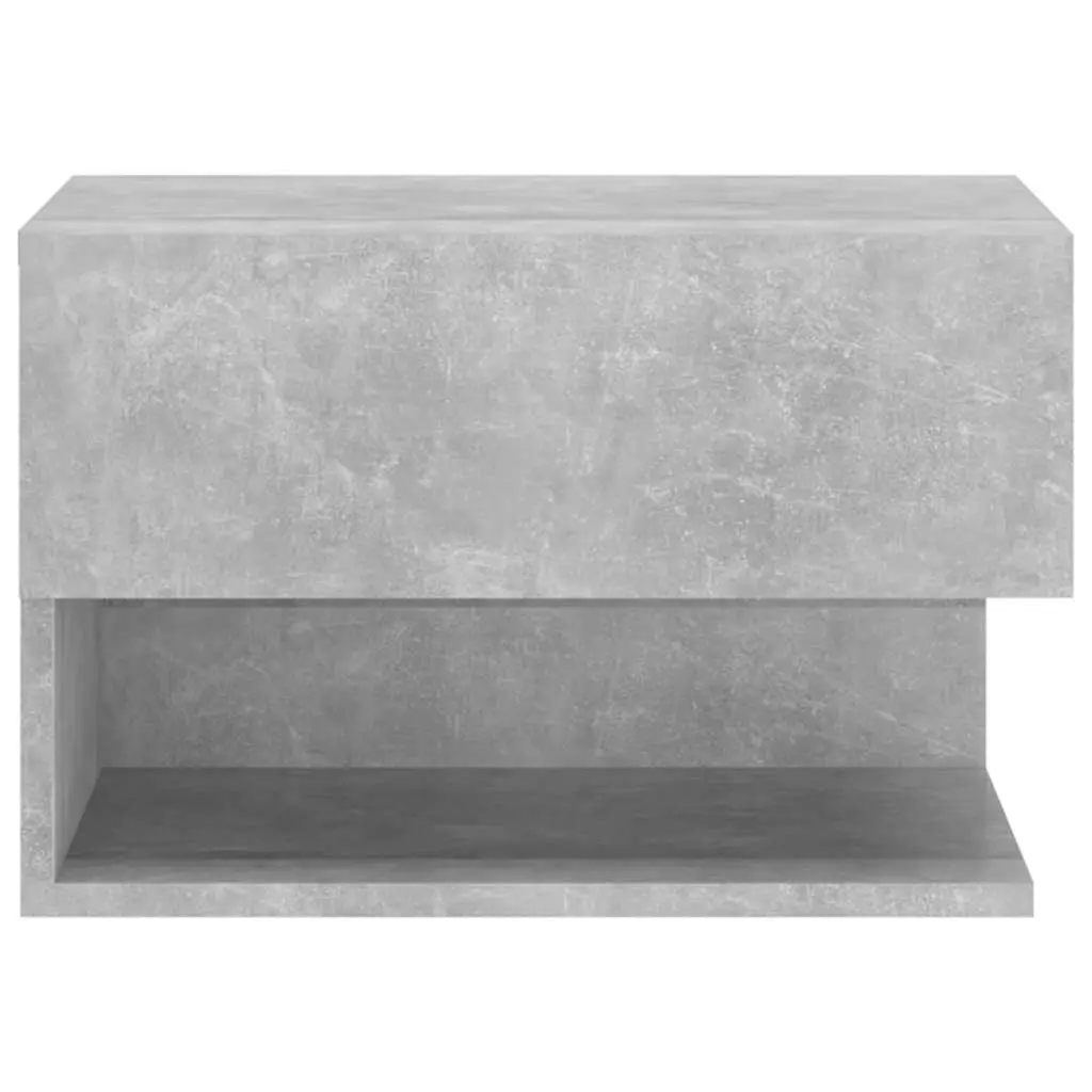 Wall-mounted Bedside Cabinet Grey Engineered Wood Floating Storage Unit