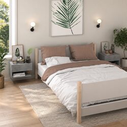 Floating Grey Bedside Cabinets 2 pcs for Stylish Storage