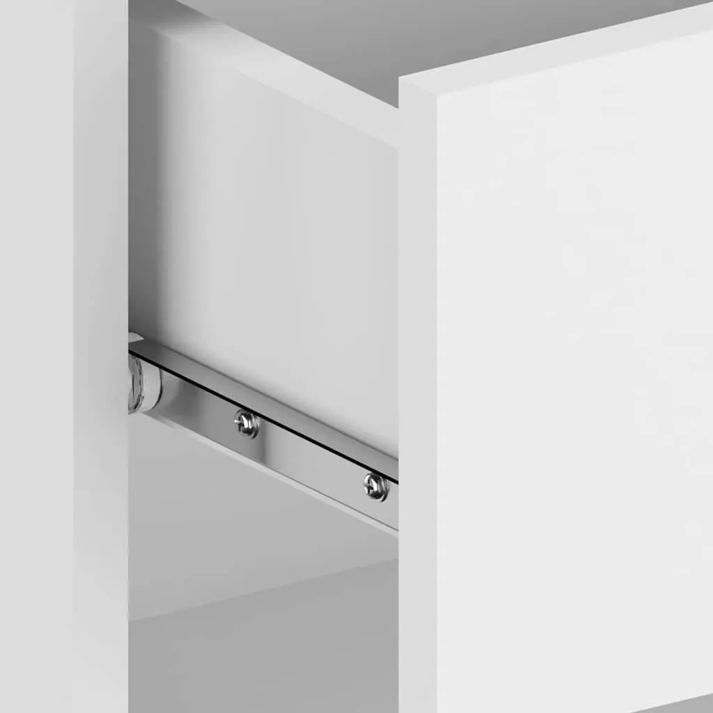 Wall-mounted Bedside Cabinets High Gloss White 2 Piece Engineered Wood