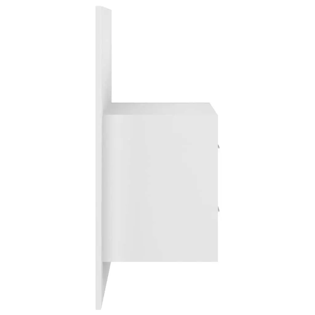 Wall-mounted Bedside Cabinet with Storage Drawer White Floating Bedroom